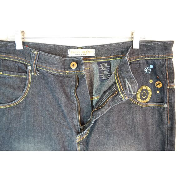 Paco Jeans Men's 38x32 Dark Wash Graphic Print Baggy Y2K Skater Jeans - Picture 6 of 14